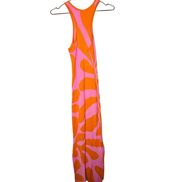SOLID & STRIPED Carnation Pink Clementine Orange Sia Maxi Dress Size Small - Picture 9 of 16